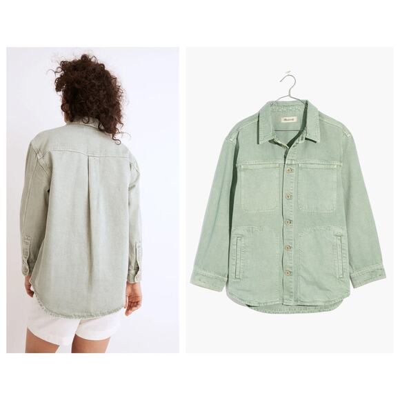 Madewell Denim Ames Oversized Shirt-Jacket: Garment-Dyed Edition Size XXL - Picture 2 of 8